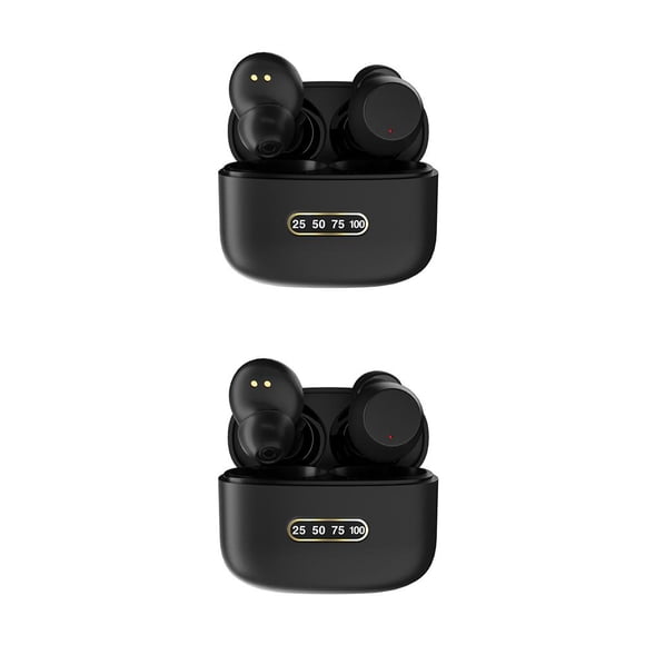 Matsuzay Auricular Bluetooth compatible con tapa de silicona Control táctil Auricular Auricular Negro Negro 2piezas