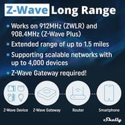 Shelly Wave PM Mini US LR, Z-Wave Long Range Smart Power Meter, 1-Channel 16 A, Compatible with Alexa, Google Home, SmartThings and Home Assistant, Bulletproof Security