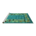 thumbnail image 2 of Ahgly Company Machine Washable Indoor Square Abstract Turquoise Blue Contemporary Area Rugs, 4' Square, 2 of 4
