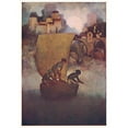 thumbnail image 2 of Maxfield Parrish 18x24 Black Ornate Framed Double Matted Museum Art Print Titled: Wyken, Blindken and Nod (1904), 2 of 5