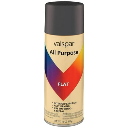 Valspar Brand 465-64001 SP 12 Oz Black Flat All Purpose Spray Paint - Pack of