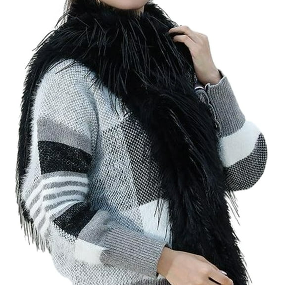 MOMOJIA Knit Scarf for Women Winter Thick Fur-- Plush Shawl Wrap Fashion Warm Scarves