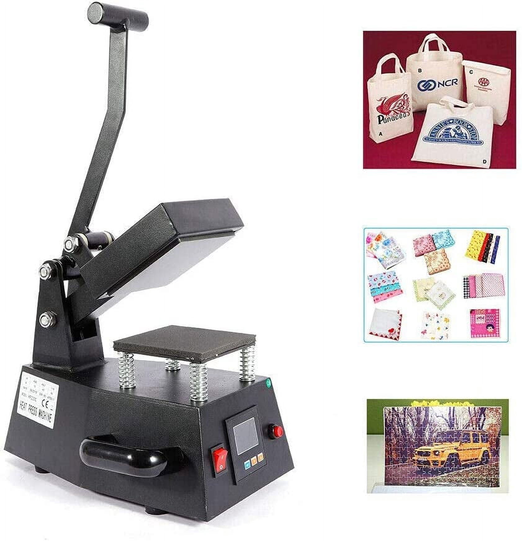 Anqidi 4.7"x4.7" Heat Press Machine 600W Digital Clothing Logo Printing Label T-shirt Clamshell Sublimation Transfer 0-250℃