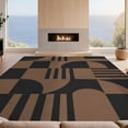 thumbnail image 2 of Design&I 4'x6' Ultra Soft Area Rug, Black Brown Geometric Design Elegant Interlocking Shapes with Modern Aesthetic Fluffy Washable Non Shedding for Bedroom Living Room Home Office, 2 of 3