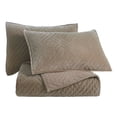 thumbnail image 2 of Superior Karina Cotton Velvet Lightweight Quilt Set, King, Light Brown, 2 of 11