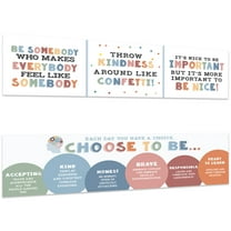 Koyal Wholesale Throw Kindness Growth Mindset Classroom Banner Sign for Teachers, Door, Baho Wall Decor, 2-Pk