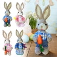 thumbnail image 5 of Wozhuo Miniature Handmade Grass Rabbit 23cm Handcrafted Natural Decor, 5 of 5