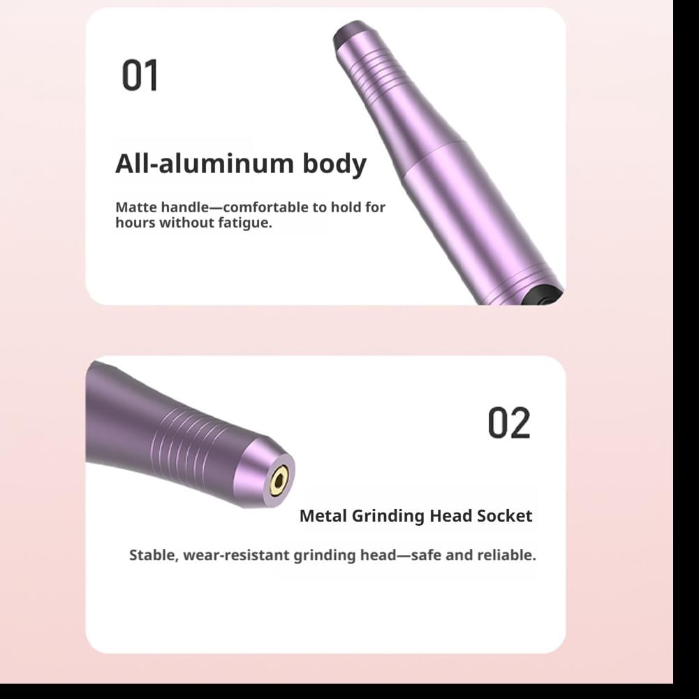 Professional Nail Drill Machine 35000 RPM with LCD Display, Electric Nail File Kit with 12 Bits for Acrylic Gel Nails Removal Polishing and Shaping