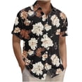 thumbnail image 2 of Cllios Men's Hawaiian Shirts Big and Tall Floral Graphic Aloha Tops Comfy Cuban Collared Short Sleeve T-shirts Cotton Button Down Bowling Shirts S-5XL, 2 of 6