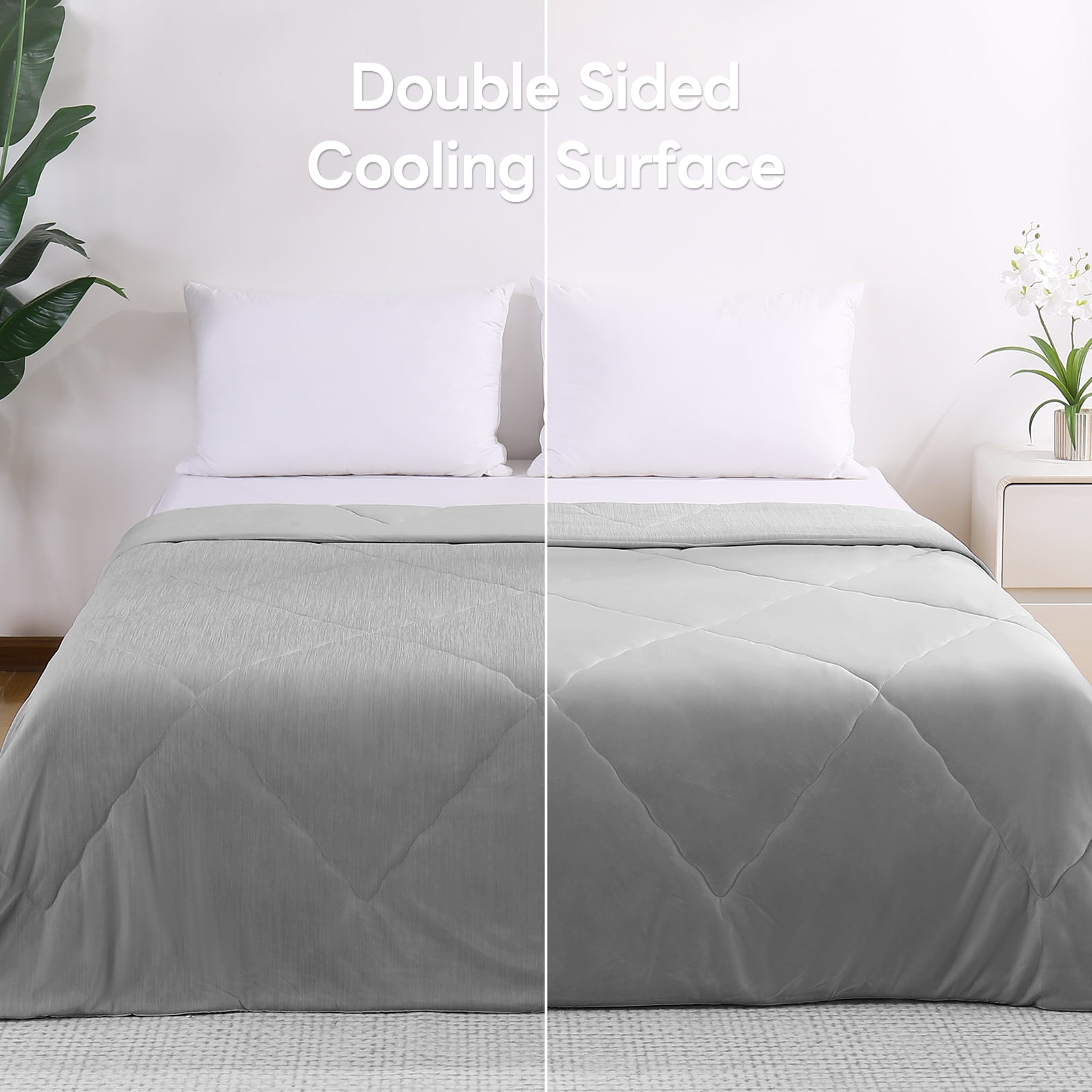 Aship Cooling Comforter Twin Size, Dual Sided Summer Comforter for Hot Sleepers, Q-Max>0.45 Arc-Chill Fabric Lightweight Breathable Cooling Quilt 59*74 in