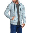 thumbnail image 2 of Honeii blue Scarf Bear Print Hoodies for Men, Pullover & Full Zip, Breathable Zip up Hoodie, Sweatshirt-3X-Large, 2 of 5