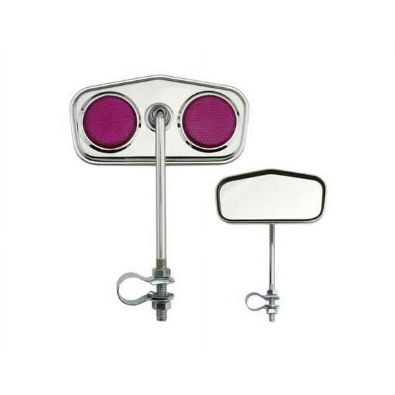 Diamond Mirror Chrome Purple Reflectors. Bike mirror, bicycle mirror for lowrider , beach cruiser, bmx, track, fixie