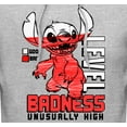 thumbnail image 2 of Men's Lilo & Stitch Badness Level Unusually High Pull Over Hoodie Athletic Heather Small, 2 of 4