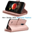 thumbnail image 4 of LG Tribute Dynasty Wallet Case, LG Risio 3 PU Leather Case, Tekcoo Luxury ID Cash Credit Card Slots Holder Carrying [Rose Gold] Folio Flip Cover [Detachable Magnetic Hard Case] & Kickstand, 4 of 6