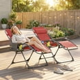 thumbnail image 2 of Outsunny Ensemble de 2 Chaises à Gravité Zéro avec Porte-Gobelet, Appuie-Tête, Rouge Vin, 2 of 10