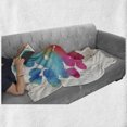 thumbnail image 6 of Watercolor Soft Flannel Fleece Throw Blanket, Hot Air Balloon Rainbow Colors Heart Shapes Cheerful Happy, Cozy Plush for Indoor and Outdoor Use, 50" x 60", Sky Blue Yellow Pink Red, by Ambesonne, 6 of 6