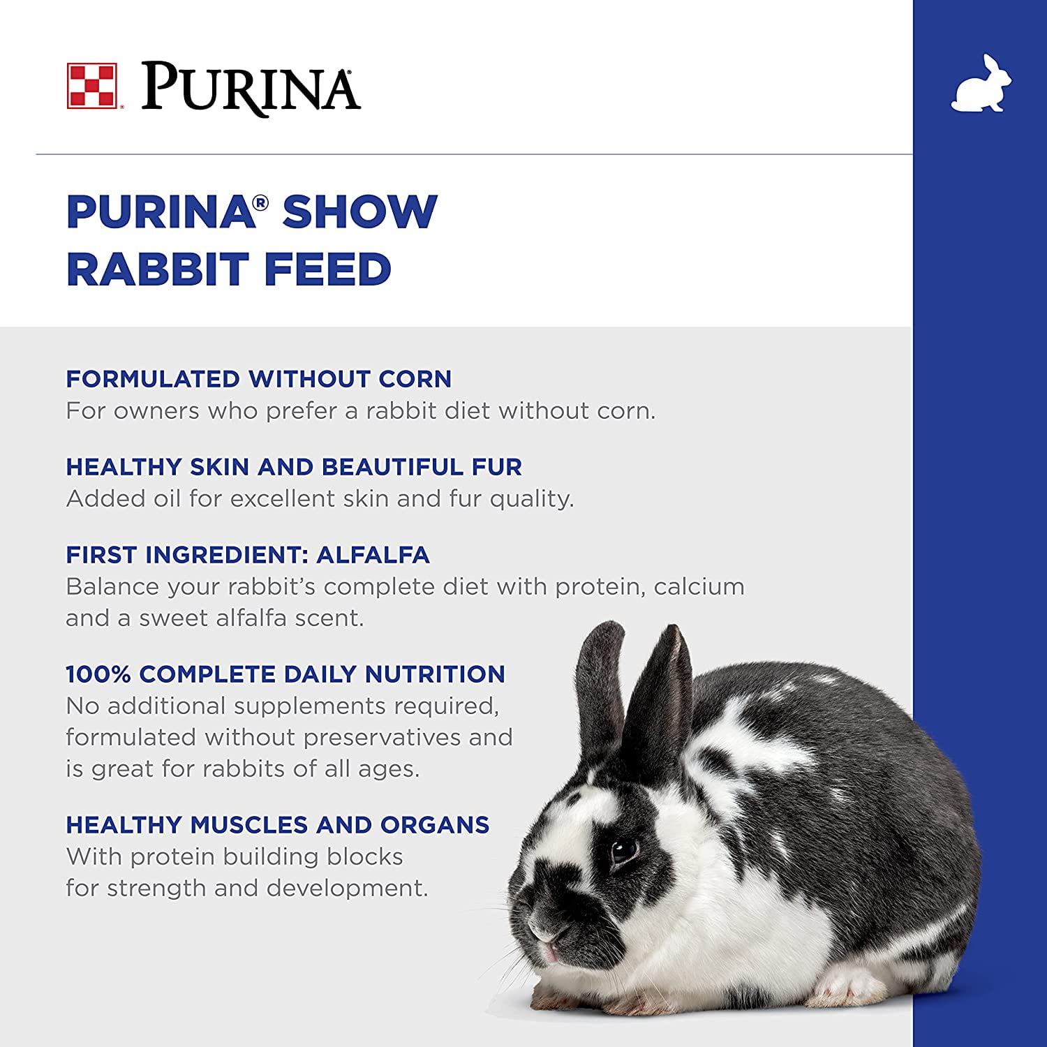 Purina Show Rabbit Feed, Feed for Show Rabbits, 50 lbs