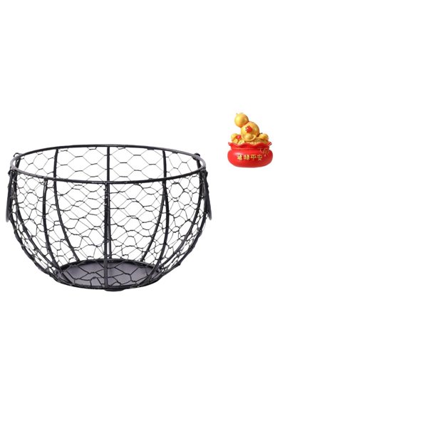 Cesta De Alambre Para Guardar Huevos, Cesta Tejida De Alambre De Hierro, Cesta De Frutas Y Verduras Campestres, Adorno, Estatua De Cuenco Del Tesoro, Cornucopia Para Encimera De Cocina, Baño,