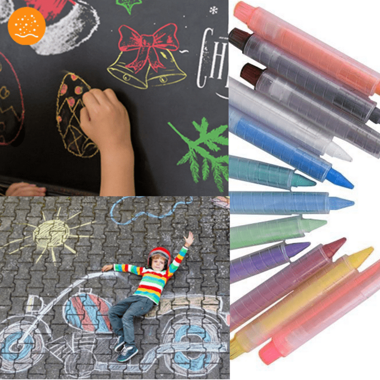 Non toxic Dustless Chalk Set with HolderVibrant Colors,Easy to Clean  Perfect for Kids' Drawing and Writing on Chalkboard - AliExpress