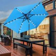 thumbnail image 6 of Scafild | 9 Ft Solar LED Light Patio Umbrella Outdoor W/ Easy Tilt Crank Lift - Sky Blue, 6 of 7