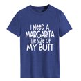 thumbnail image 1 of Camiseta de manga corta con cuello redondo para mujer, camiseta informal holgada y transpirable con estampado de letras para el trabajo de oficina, 1 of 4