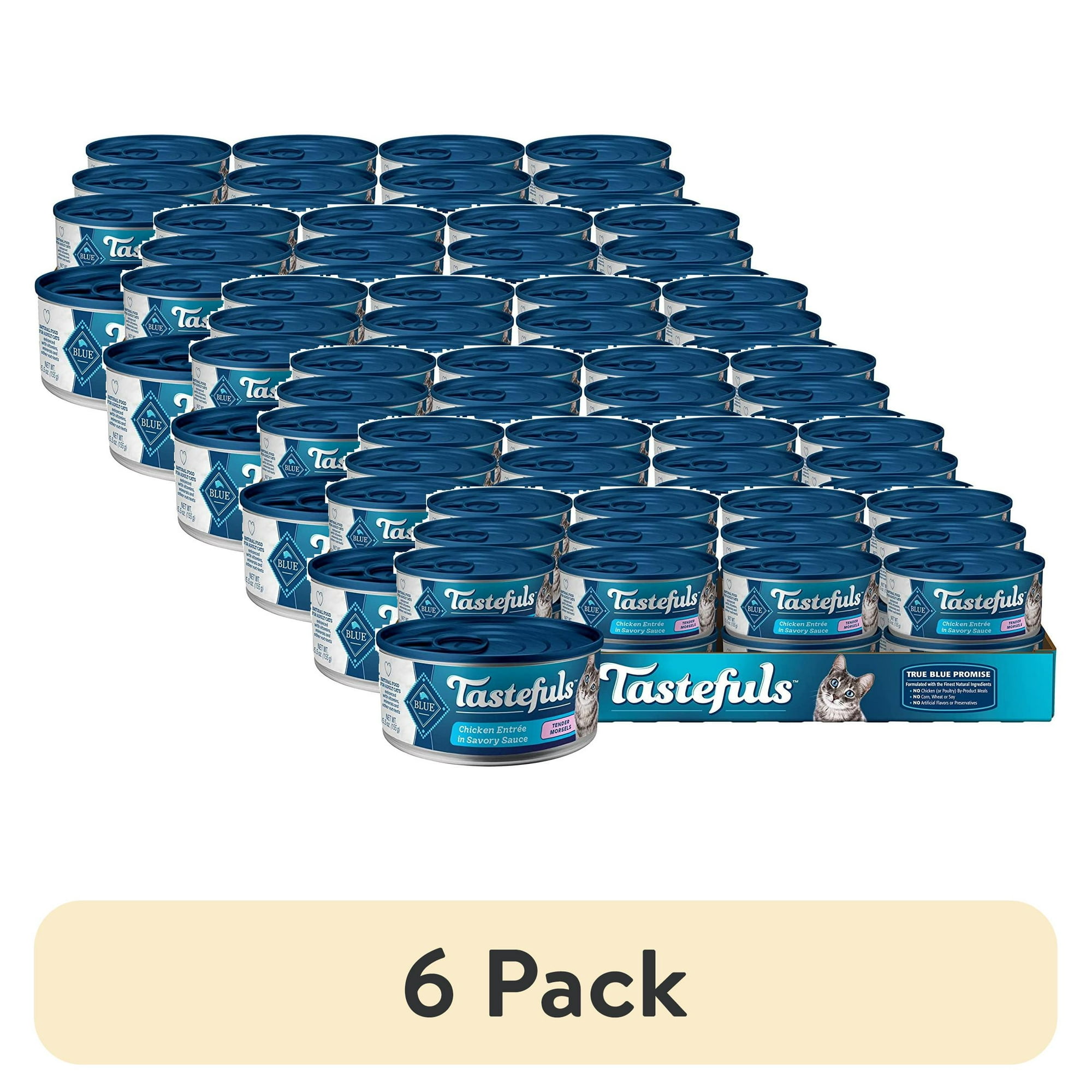 (6 pack) Blue Buffalo Tastefuls Adult Cat Wet Food Chicken Morsels in Gravy 5.5-oz. Can