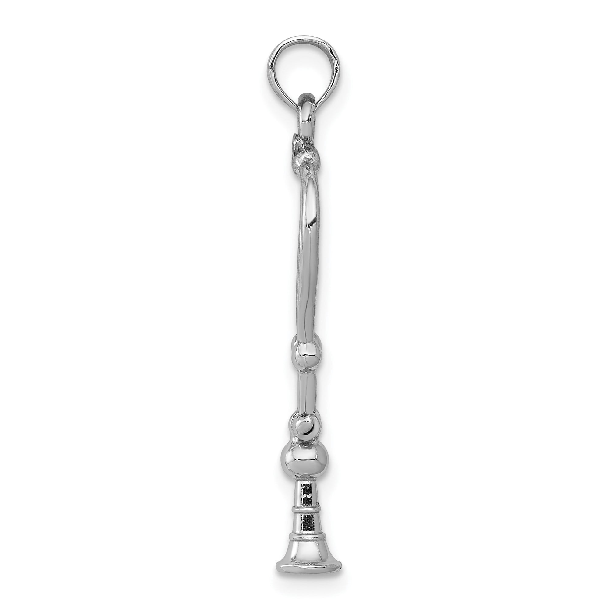 14k White Gold Shofar Pendant Necklace Ram Horn Judaica Jewelry for Men and Women Spiritual Faith Symbol for Rosh Hashanah and Yom Kippur Religious Unisex Style