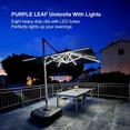 thumbnail image 2 of PURPLE LEAF  10 ft Double Top LED Square Patio Cantilever Umbrella Grey, 2 of 5