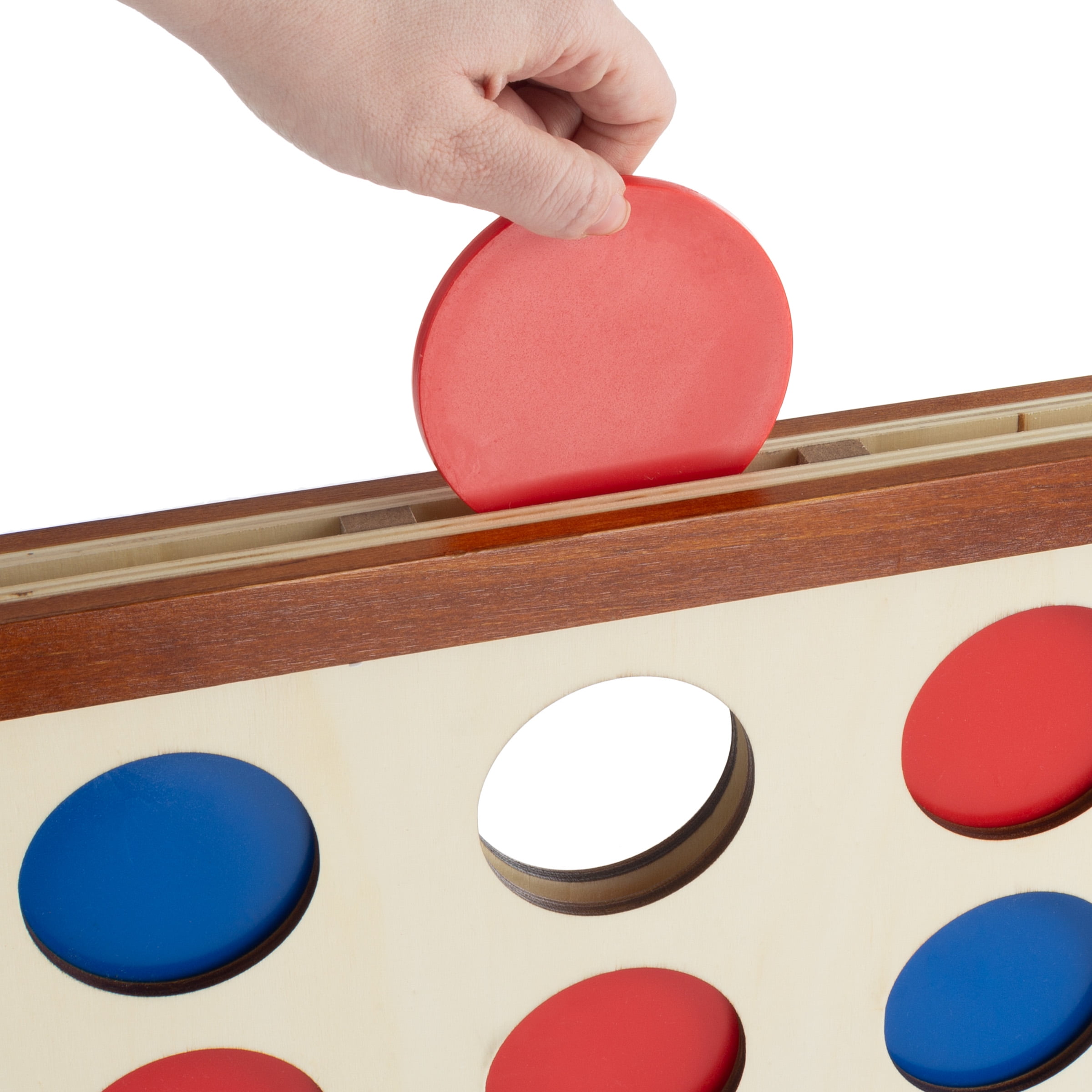 4-In-A-Row--Giant Classic Wooden Game for Indoor and Outdoor Play--2 Player Strategy and Skill Fun Backyard Lawn Toy for Kids and Adults by Hey! Play!