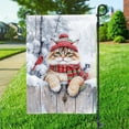 thumbnail image 3 of Playful Maine Coon Welcomes Winter Snowy Day with Cardinal Bird Garden Flag 12x18in Double Sided Cat Lover Kitten Owner Gifts Outdoor Decor - 2017, 3 of 5
