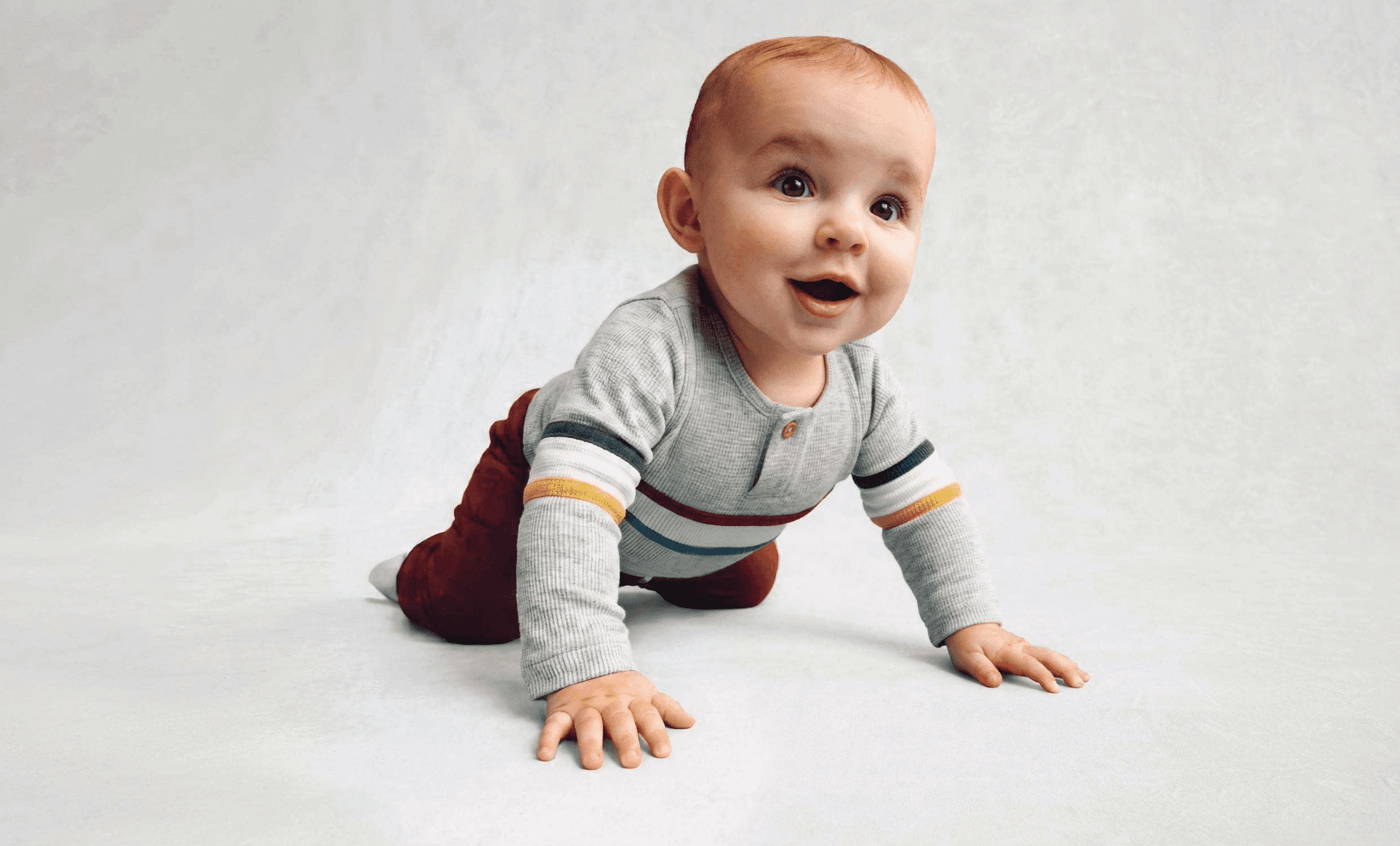 Wonder Nation Baby Boys' Thermal Henley Bodysuit with Long Sleeves, Sizes 0M-24M