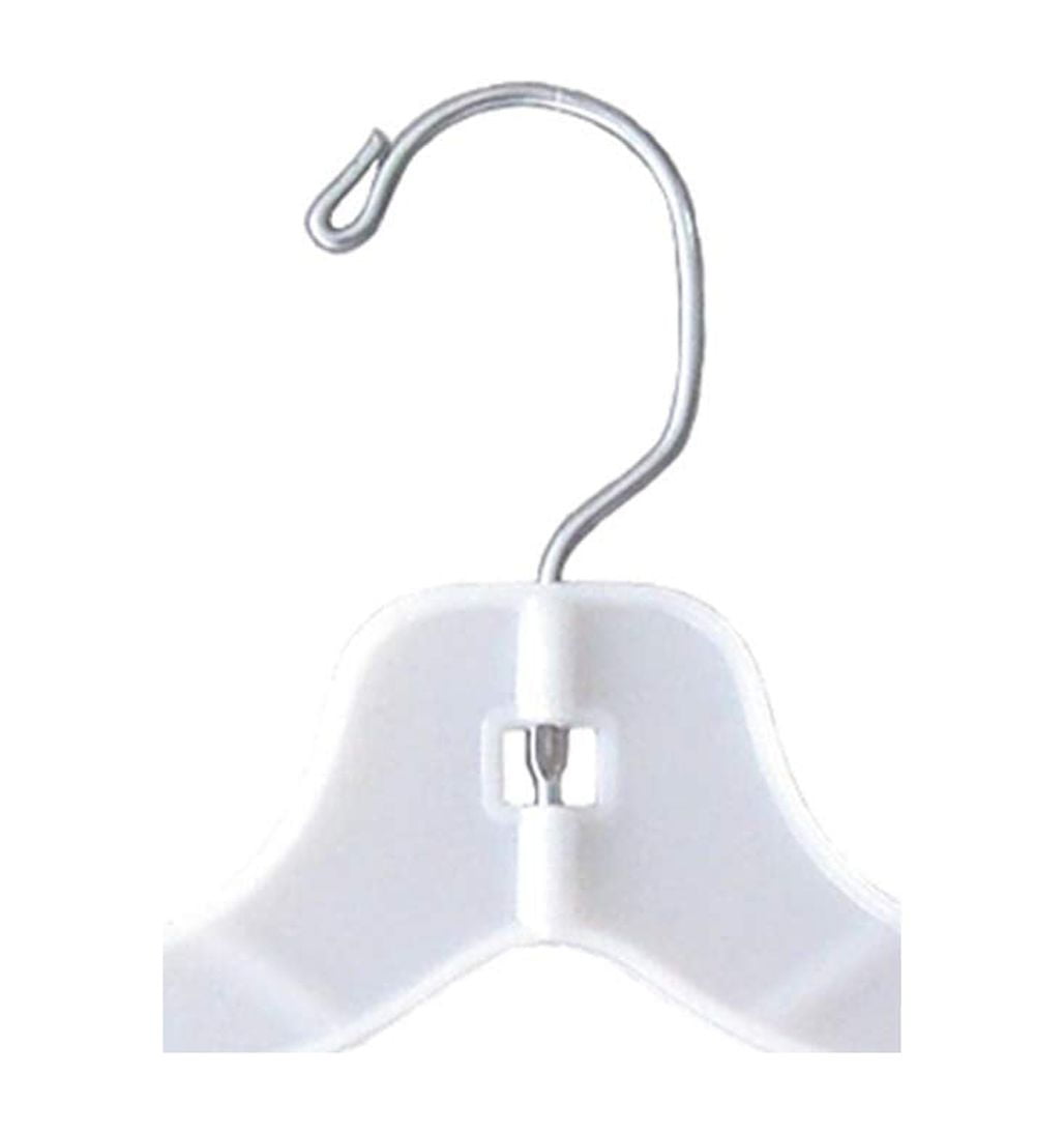 NAHANCO 12" Plastic Shirt Hanger, White (Pack of 100)
