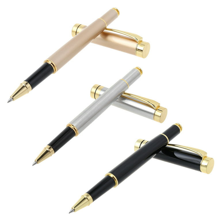 STOBOK 60 Pcs Love Metal Pen Stylus Signature Pens Gold Point Pen Black Ink  Gold Pens with Gold Ink Portable Writing Pen Retractable Ballpoint Pens