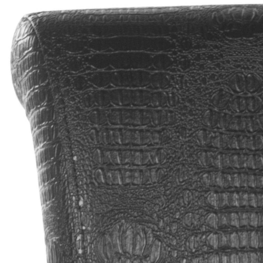 SAFAVIEH Seth Contemporary Curved Back Counter Stool with Footrest, Black Crocodile