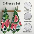 thumbnail image 3 of Nawy Tropical Banana Leaf Watermelon Satin Kitchen Towels Save for Kitchens Bathrooms Showers 27.5*16in 2-Pack 27.5*16in, 3 of 6