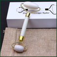 thumbnail image 4 of Cuidado de la piel Piedra de cuarzo Cara natural Juego de rodillos de jade Enfriamiento de ojos Gua Sha Herramienta Masaje de belleza facial Compatible Cara Rueda de jade Vulcáni, 4 of 5