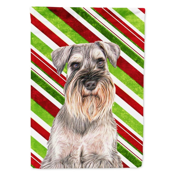 Candy Cane Holiday Christmas Schnauzer Flag Canvas House Size