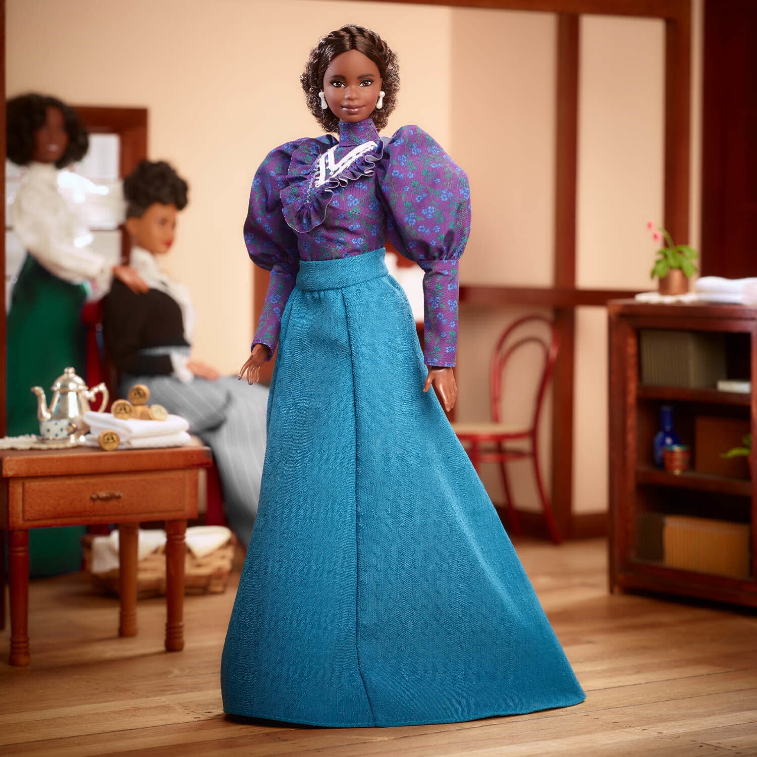 Barbie Inspiring Women Madam C.J. Walker Collectible Doll with Floral Blouse and Long Skirt