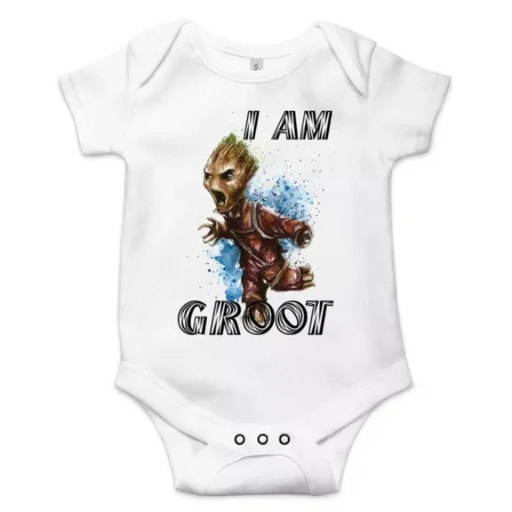 I Am Groot Best Shower Gift Cute Funny Baby Infant One Piece Baby Bodysuit Cute Baby Onesie, Baby Bodysuit Lat 4424 Cute Baby Onesie, BABY BODYSUIT LAT 4424