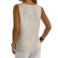 thumbnail image 6 of Sleeveless Tank Tops for Women Cotton Linen V Neck T Shirts Loose Fit Casual Shirt Soft Breathable for Summer Daily Outfits by Gbobgt Beige L, 6 of 6