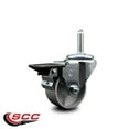 thumbnail image 2 of 3 Inch Semi Steel Wheel Swivel 3/4 Inch Threaded Stem Caster with Brake SCC, 2 of 2
