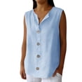 thumbnail image 3 of TAGOLD Womens Round-Neck Tank Top Solid Color Neck Loose Casual Summer Tank Top, 3 of 5