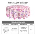 thumbnail image 5 of XMXT Waterproof Table Cloth, Love Heart Pink Candy Polyester Round Tablecloth for Dining Party Decor, 60 inches, 5 of 8