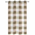 thumbnail image 2 of Outdoor Curtains for Patio Waterproof, Brown Plaid Windproof Pravicy Outside Porch Blackout Curtain, Spring Summer Farmhouse Buffalo Checkered Sun Blocking Grommets Curtains for Cabana Gazebo 54"x84", 2 of 9