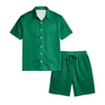 thumbnail image 6 of Mens 2 Piece Matching Set Gym Summer Sets Plus Size Beach Shirt and Shorts Fashion Drawstring Short Sleeve Outfits, 2XL, 6 of 7