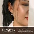 thumbnail image 6 of JeenMata Lab Grown Diamond Hoop Earrings - Round Cut Classic Hoop Earrings for Everyday Jewelry - White Gold Plating, 6 of 10
