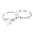 thumbnail image 4 of Rosec Jewels Lab Grown Diamond Teardrop Engagement Ring with Wedding Band - EF-VS Quality, 18K White Gold, US 5.50, 4 of 8