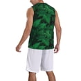 thumbnail image 2 of Pofeuu Green Leave Fern Print Basketball Jersey, Shirts for Men Youth Basketball Jersey Crew Neck-4X-Large, 2 of 6