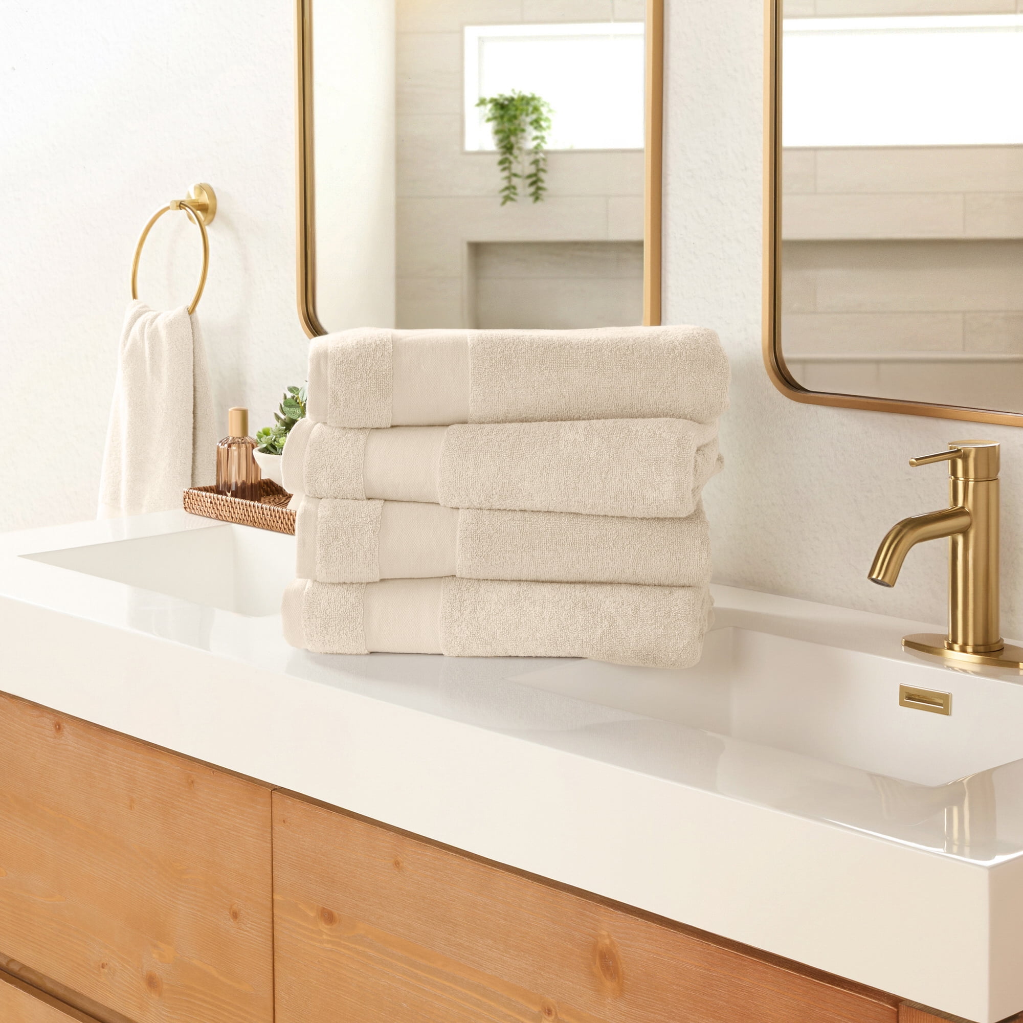 Noble Linens 4 pack Essential Cotton Bath Towels