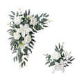 thumbnail image 3 of 2 piezas de flores artificiales para arco de boda, centros de mesa, adornos rústicos Blanco, 3 of 9